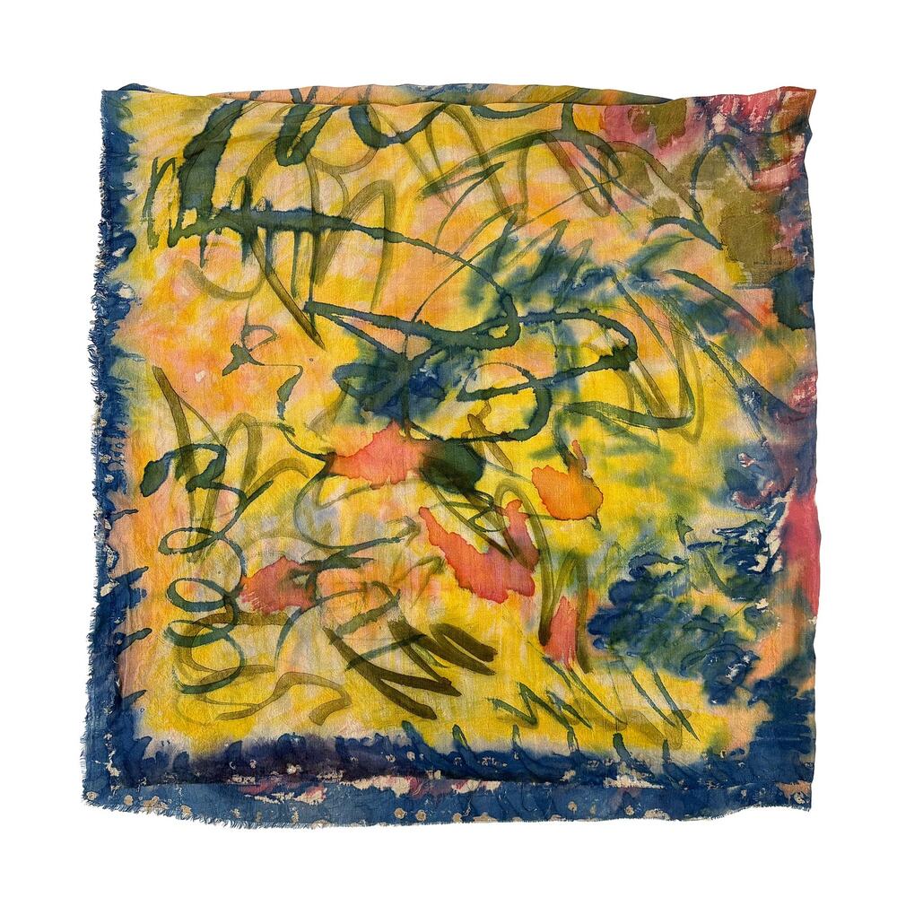 Leona Hand Painted SIlk Scarf - Picture 4 of 8
